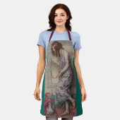 アールヌーボー王女と彼女のサルのエレガント芸術 エプロン (着用した状態)