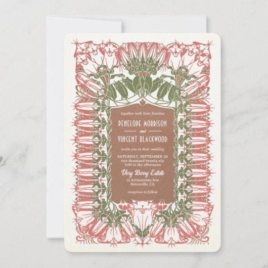 アールヌーボー王室のリリ結婚ス 招待状 (正面)