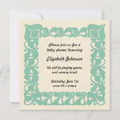 アールヌーボー男女兼用ベイビーシャワー 招待状 (正面)