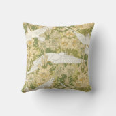 アールヌーボー白い鳩とユリ枕 クッション (裏面)