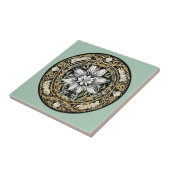 アールヌーボー白フローラ タイル (側面)