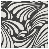 アールヌーボー白黒 ファブリック (クローズアップ)