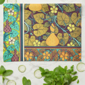 アールヌーボー秋のフローラエレガントグルパー キッチンタオル (折り畳み)