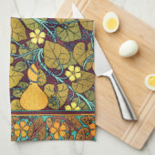 アールヌーボー秋のフローラエレガントグルパー キッチンタオル (四つ折り)