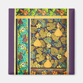 アールヌーボー秋のフローラエレガントグルパー マグネット (正面)