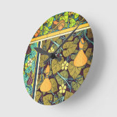 アールヌーボー秋のフローラエレガントグルパー ラウンド壁時計 (傾斜)