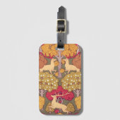 アールヌーボー秋の木々と鹿の秋ヴェルヌイユ ラゲッジタグ (正面縦)