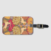 アールヌーボー秋の木々と鹿の秋ヴェルヌイユ ラゲッジタグ (正面横)