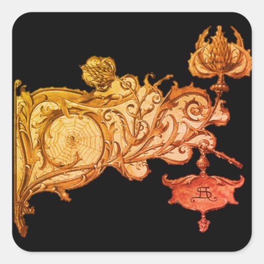 アールヌーボー秋シュコーンススパイダーウェブアントンセダー スクエアシール (正面)