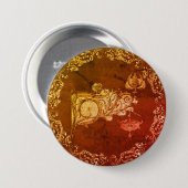 アールヌーボー秋シュコーンススパイダーウエレガントビー大理石 缶バッジ (正面&裏面)