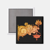 アールヌーボー秋スコンスとスパイダーウェブ マグネット (正面/裏面)