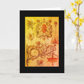 アールヌーボー秋スコンススパイダーウェブアントンセダーアート カード (黄色い花)