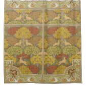 アールヌーボー秋フォレスト&ディアー シャワーカーテン (正面)