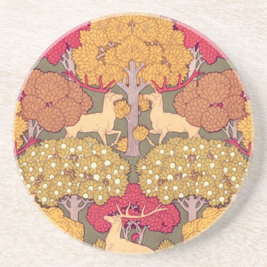 アールヌーボー秋メープルツリーディア秋ヴェルヌイユ コースター (正面)