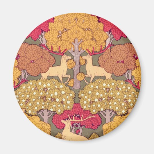 アールヌーボー秋メープルツリーディア秋ヴェルヌイユ マグネット (正面)