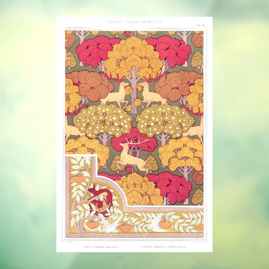 アールヌーボー秋木と鹿ヴィンテージ秋 ウィンドウサイン (シート3)