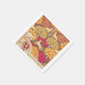 アールヌーボー秋木と鹿ヴィンテージ秋 スタンダードカクテルナプキン (角)