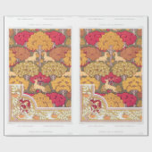 アールヌーボー秋木と鹿ヴィンテージ秋 ラッピングペーパー (フラット)