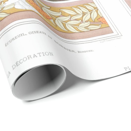 アールヌーボー秋木と鹿ヴィンテージ秋 ラッピングペーパー (ロールコーナー)