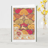 アールヌーボー秋木・鹿ヴィンテージ秋 カード (黄色い花)