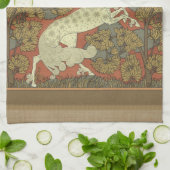 アールヌーボー突き出しウマータオル キッチンタオル (折り畳み)