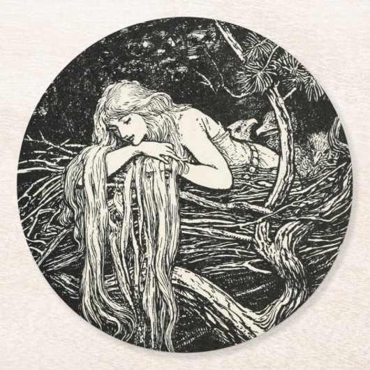 アールヌーボー紙コースター ラウンドペーパーコースター (正面)