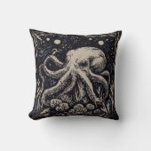 アールヌーボー素朴バイオレットタコ水中 クッション (正面)