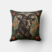 アールヌーボー素朴ファームハウスヤギフローラアクセント クッション (裏面)