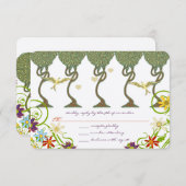 アールヌーボー素朴フォレストの結婚式 出欠カード (正面/裏面)