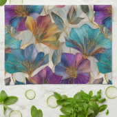 アールヌーボー紫斑炎 キッチンタオル (折り畳み)