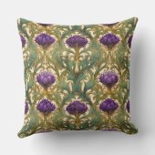 アールヌーボー紫金ゴールドアザミ模様 クッション (裏面)