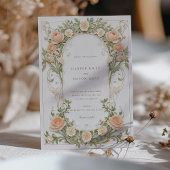 アールヌーボー結婚とピーチ・ランヌカルス 招待状