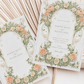 アールヌーボー結婚とピーチ・ランヌカルス 招待状