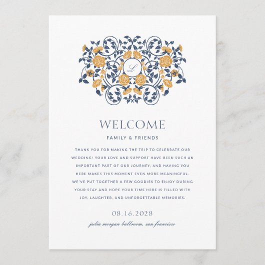 アールヌーボー結婚のウェルカム&ウィークエンドの日程 プログラム (正面)