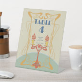 アールヌーボー結婚のテーブル番号記号 台座サイン (インサイチュ)