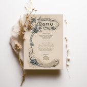 アールヌーボー結婚のメニューカードエレガンス 招待状