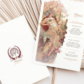 アールヌーボー結婚のメニューヴィンテージ 招待状