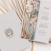 アールヌーボー結婚のメニューヴィンテージ 招待状