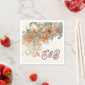 アールヌーボー結婚の囲い スタンダードカクテルナプキン (インサイチュ)