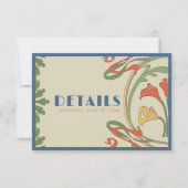 アールヌーボー結婚の詳細エンクロージャカード 出欠カード (正面)