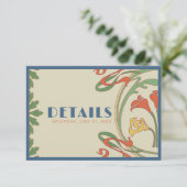 アールヌーボー結婚の詳細エンクロージャカード 出欠カード (スタンド正面)