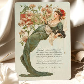 アールヌーボー結婚サンキューカードグリーンフローラ 招待状