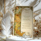 アールヌーボー結婚ズメニューカードミュシャエレガンス 招待状