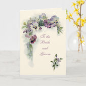 アールヌーボー結婚パンジーおめでとうカード カード (黄色い花)