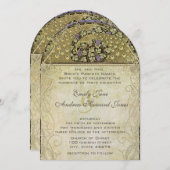 アールヌーボー結婚ピーコクリックックのMORE 招待状 (正面/裏面)