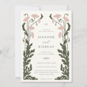 アールヌーボー結婚フローラ 招待状 (正面)