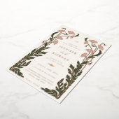 アールヌーボー結婚フローラ 箔招待状 (回転した状態)