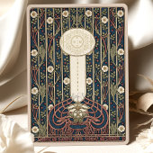 アールヌーボー結婚ブルゴーニュ&ネイビーフローラ 招待状