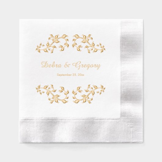 アールヌーボー結婚ラグジュアリーとイベント 箔ナプキン (正面)
