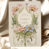 アールヌーボー結婚ワイルドフラワー 招待状